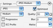 web settings - jpeg